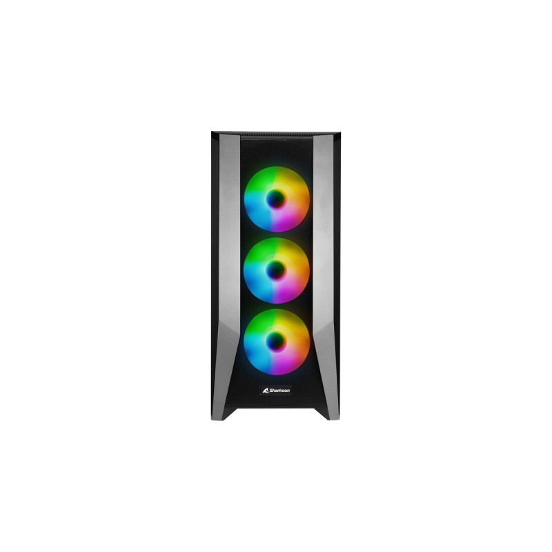 Sharkoon TG7M RGB, Tower-Gehäuse(schwarz, Seitenteil aus gehärtetem Glas)