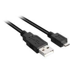Micro-USB Stecker(schwarz, 0,5 Meter, doppelt geschirmt)
