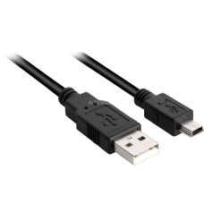 Mini-USB Stecker(schwarz, 1,0 Meter, doppelt geschirmt)