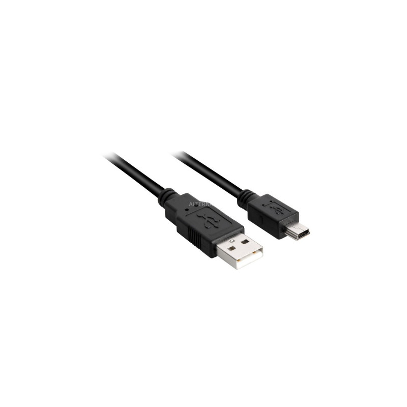 Mini-USB Stecker(schwarz, 3,0 Meter, doppelt geschirmt)