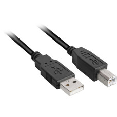 USB-B Stecker(schwarz, 2,0 Meter)