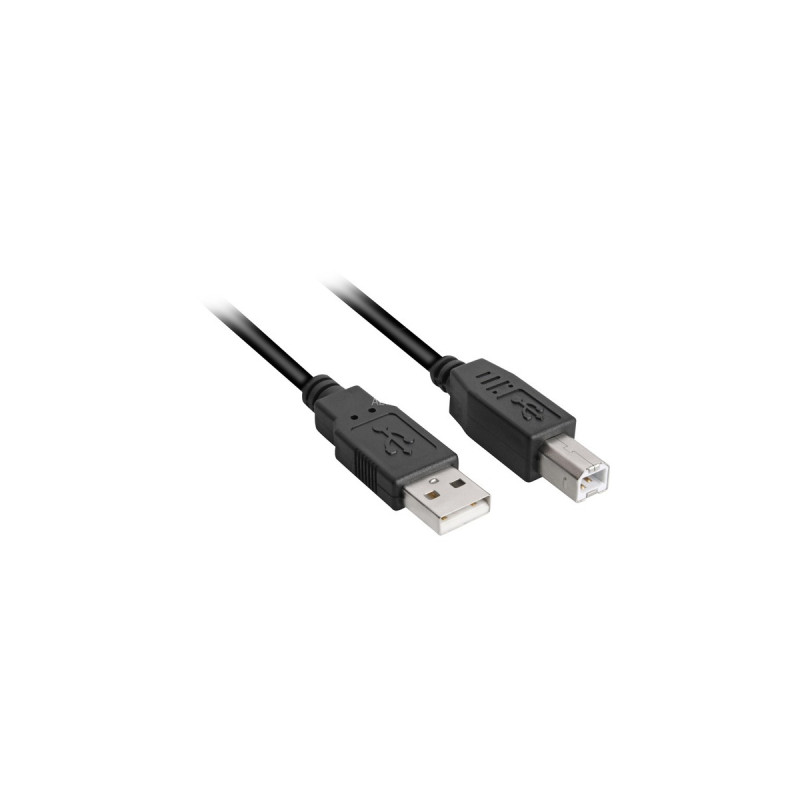 USB-B Stecker(schwarz, 3,0 Meter)