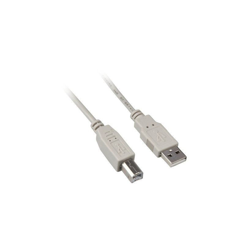 USB-B Stecker(grau, 0,5 Meter)