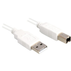 USB-B Stecker(weiß, 0,5 Meter)