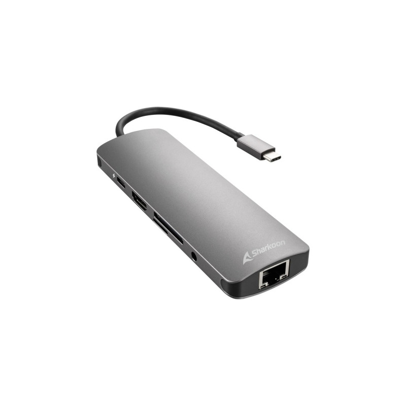 Sharkoon USB 3.0 Type C Combo Adapter, Dockingstation(dunkelgrau)