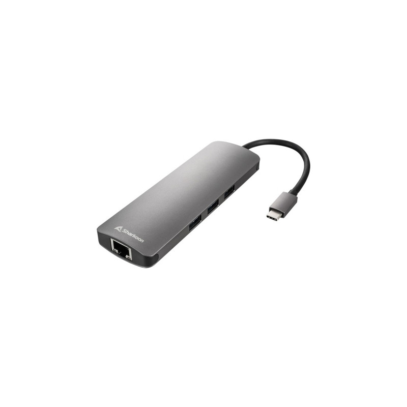 Sharkoon USB 3.0 Type C Combo Adapter, Dockingstation(dunkelgrau)