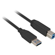 USB-B Stecker(schwarz, 2 Meter)