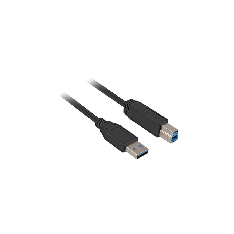 USB-B Stecker(schwarz, 2 Meter)
