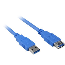 USB-A Buchse(blau, 1 Meter, doppelt geschirmt)