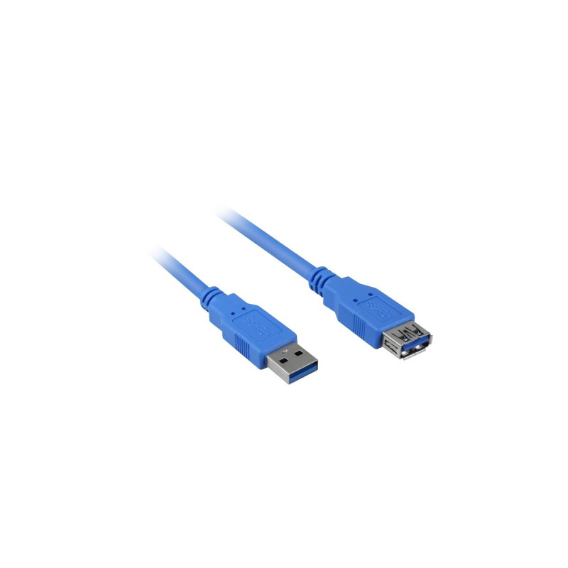 USB-A Buchse(blau, 3 Meter, doppelt geschirmt)