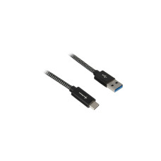 USB-C Stecker(schwarz/grau, 0,5 Meter, gesleevt)