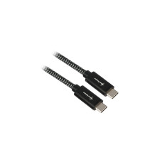 USB-C Stecker(schwarz/grau, 1 Meter, gesleevt)