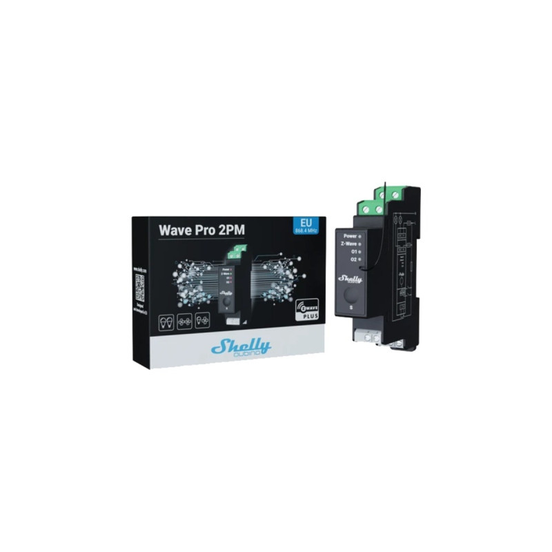 Shelly Qubino Wave Pro 2PM, Relais(schwarz)