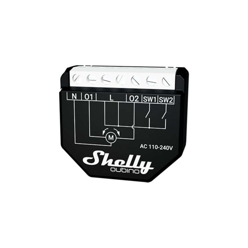Shelly Qubino Wave Shutter, Relais(schwarz/weiß, 2 Kanäle)