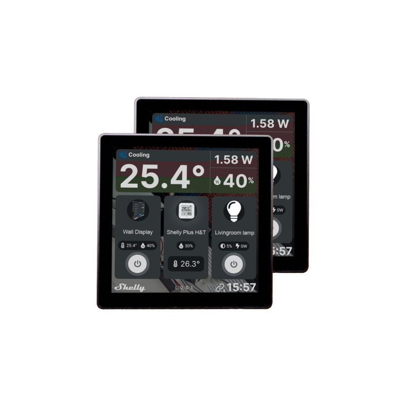 Shelly Wall Display, Bedienteil(schwarz, 2er Pack)