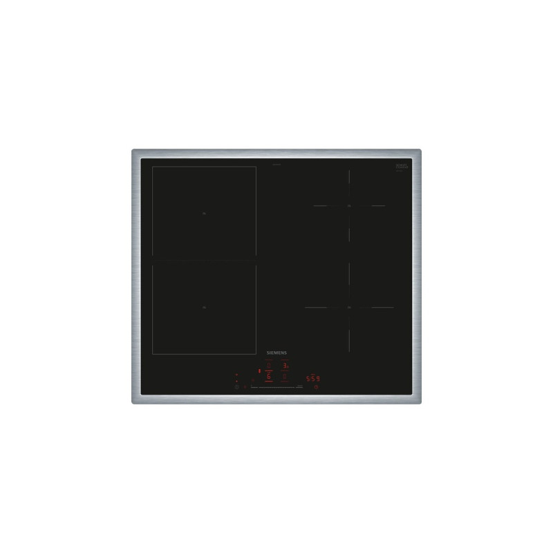 Siemens ED64RHSB1E iQ500, Autarkes Kochfeld(schwarz/edelstahl, 60 cm, Home Connect)