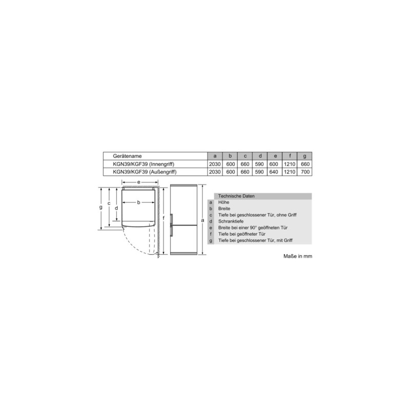 Siemens KG39N2LDA iQ300, Kühl-/Gefrierkombination(silber)