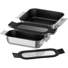 Siemens Pro Induction Flex Pfannen-Set HZ9FF030, 3-teilig(edelstahl/schwarz, 1x medium, 2x klein mit Glasdeckel)