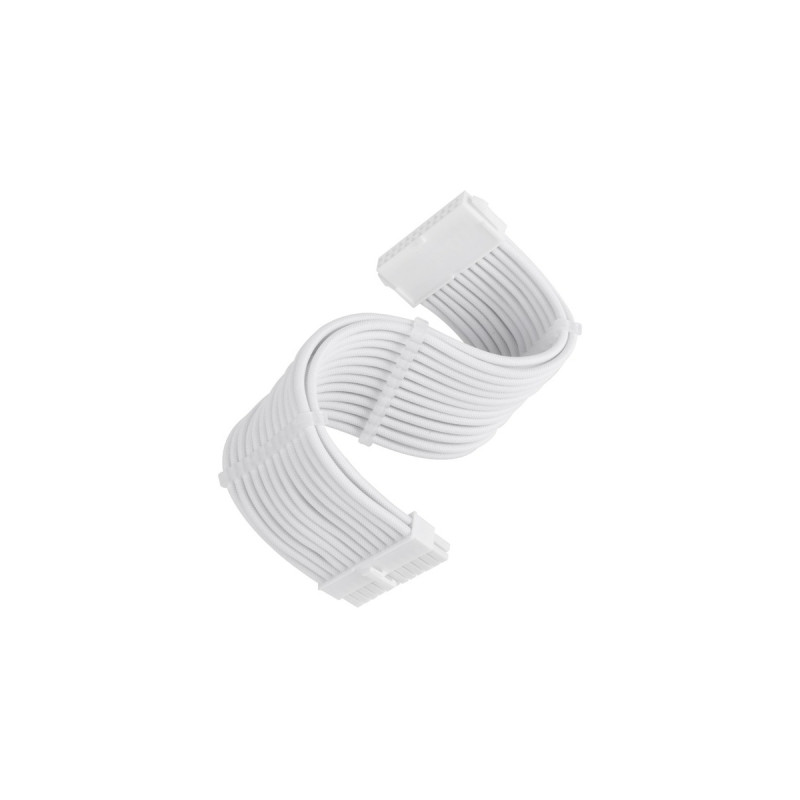 SilverStone Netzteil-Verlängerungskabel SST-PP07E-MBW-V2, 24pin ATX(weiß, 30cm)