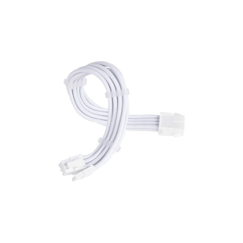 SilverStone Netzteil-Verlängerungskabel SST-PP07E-PCI8W-V2, PCIe 8pin (6+2)(weiß, 30cm)