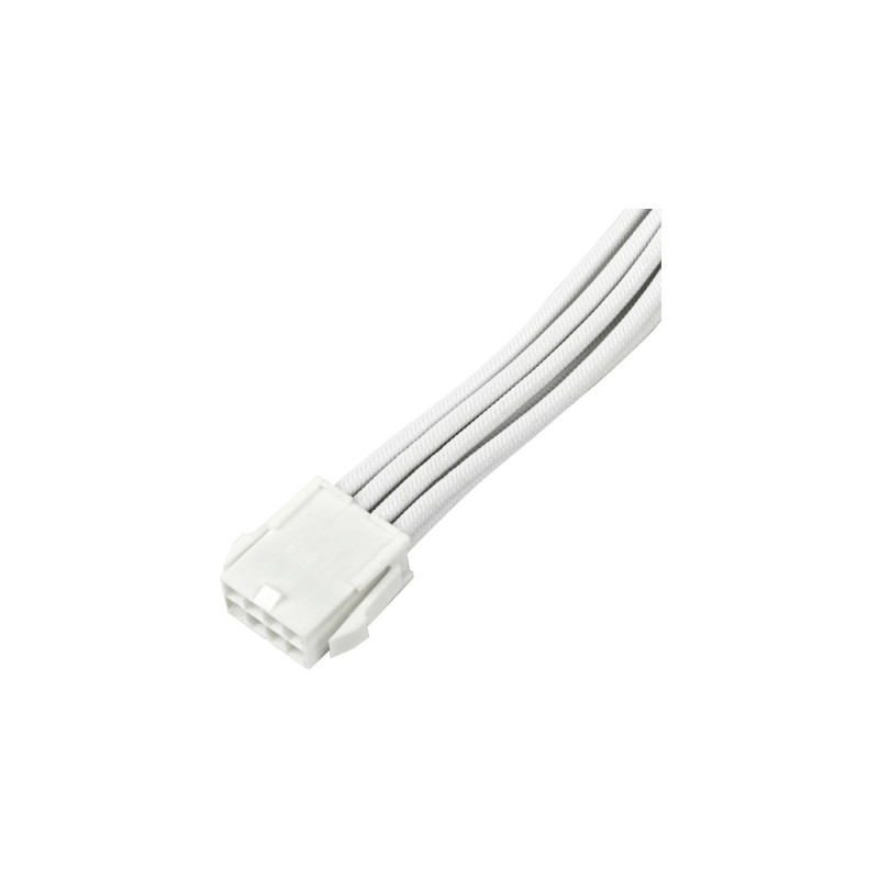 SilverStone Netzteil-Verlängerungskabel SST-PP07E-PCI8W-V2, PCIe 8pin (6+2)(weiß, 30cm)