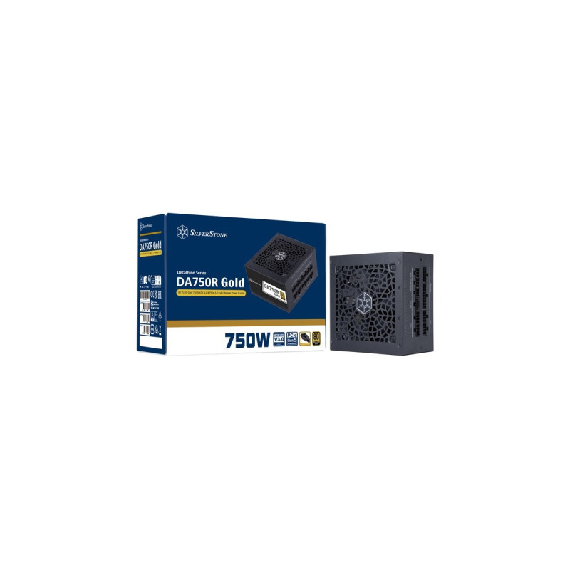 SilverStone SST-DA750R-GMA, PC-Netzteil(schwarz, 1x 12-Pin ATX3.0, 4x PCIe, Kabel-Management, 750 Watt)