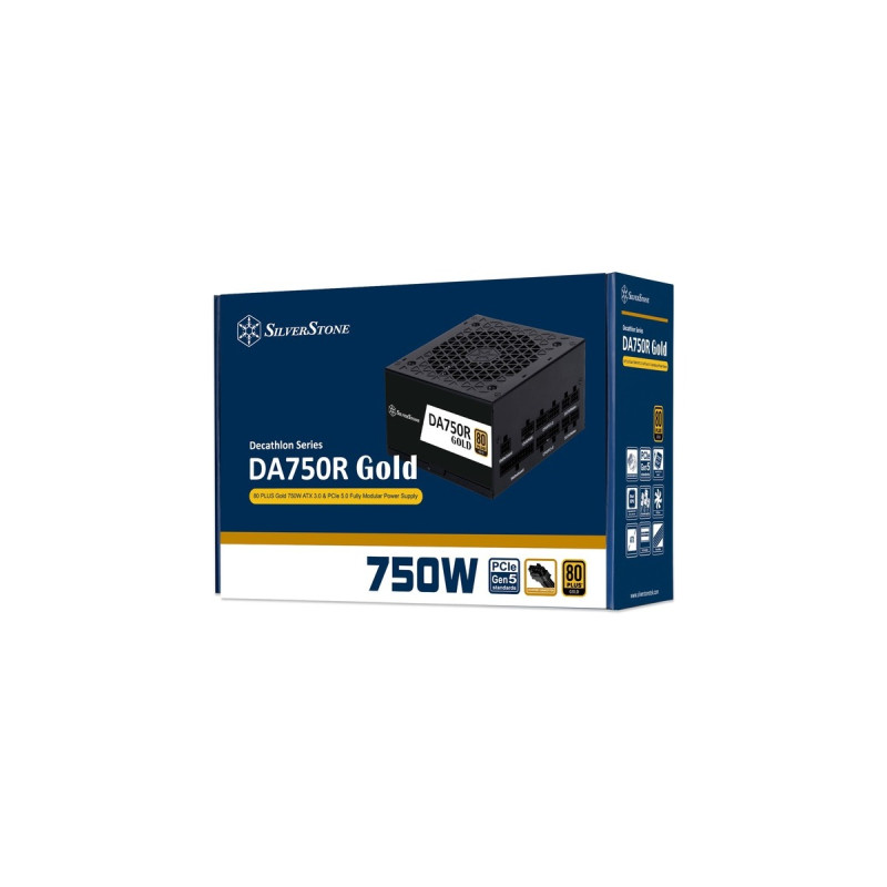 SilverStone SST-DA750R-GM 750W, PC-Netzteil(schwarz, 1x 12VHPWR, 4x PCIe, Kabel-Management, 750 Watt)