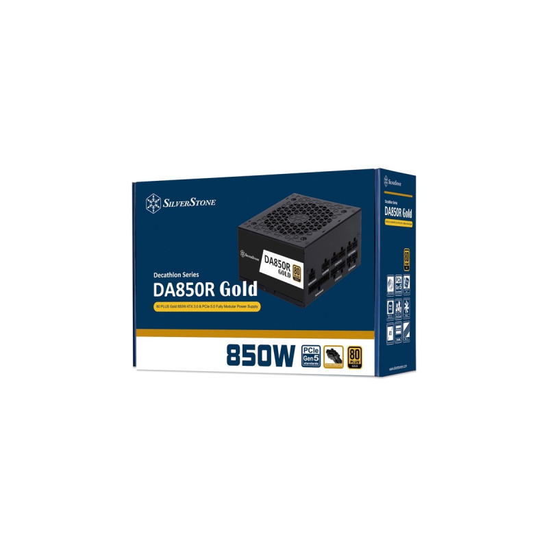 SilverStone SST-DA850R-GM 850W, PC-Netzteil(schwarz, 1x 12VHPWR, 4x PCIe, Kabel-Management, 850 Watt)