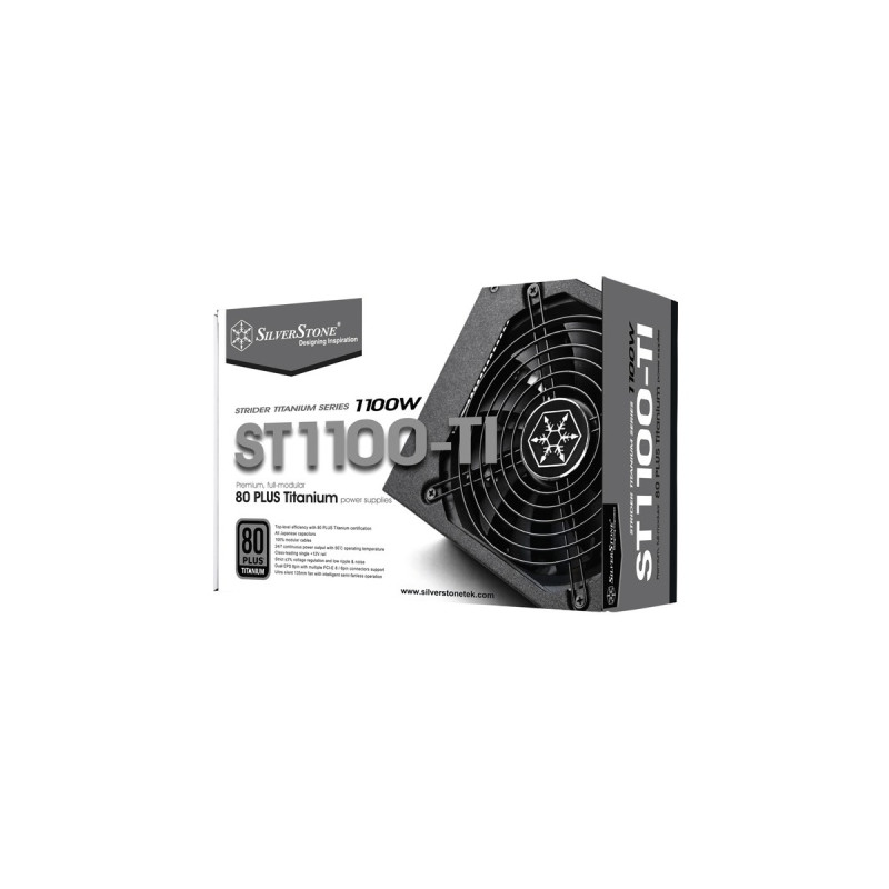 SilverStone SST-ST1100-TI v2.0 1100W, PC-Netzteil(schwarz, 8x PCIe, Kabel-Management, 1100 Watt)