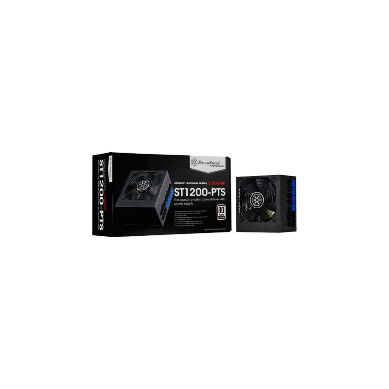 SilverStone SST-ST1200-PTS 1200W, PC-Netzteil(schwarz, 8x PCIe, Kabel-Management, 1200 Watt)