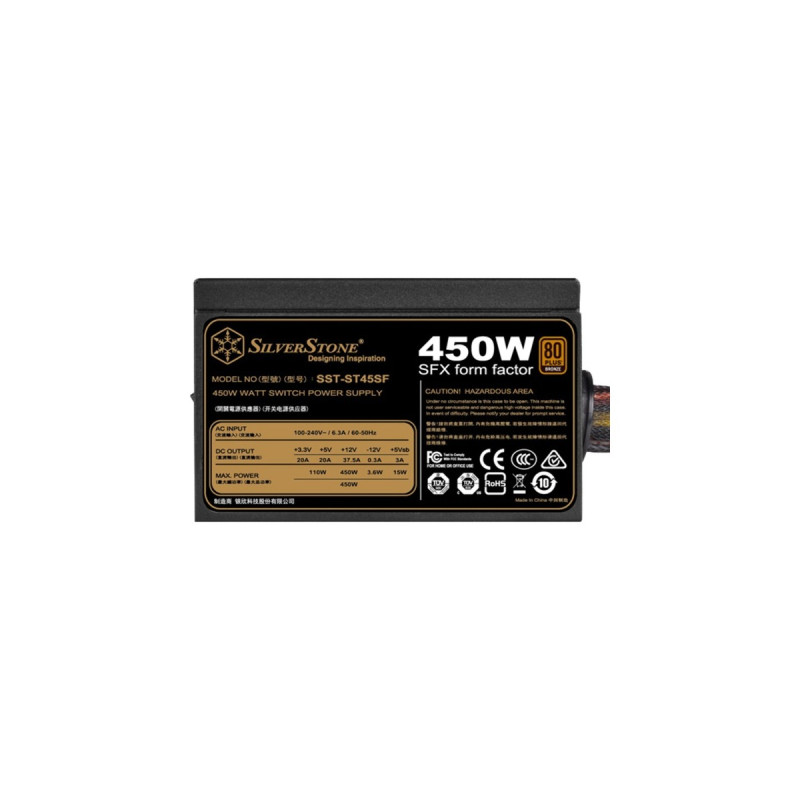 SilverStone SST-ST45SF V3 450W, PC-Netzteil(schwarz, 450 Watt)