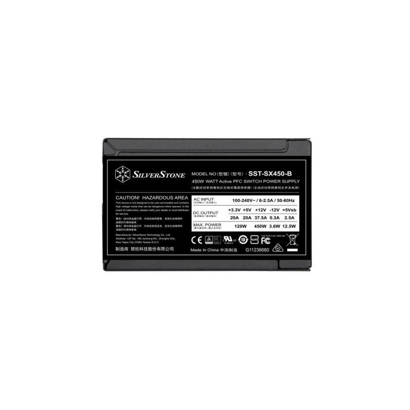 SilverStone SST-SX450-B 450W, PC-Netzteil(schwarz, 450 Watt)