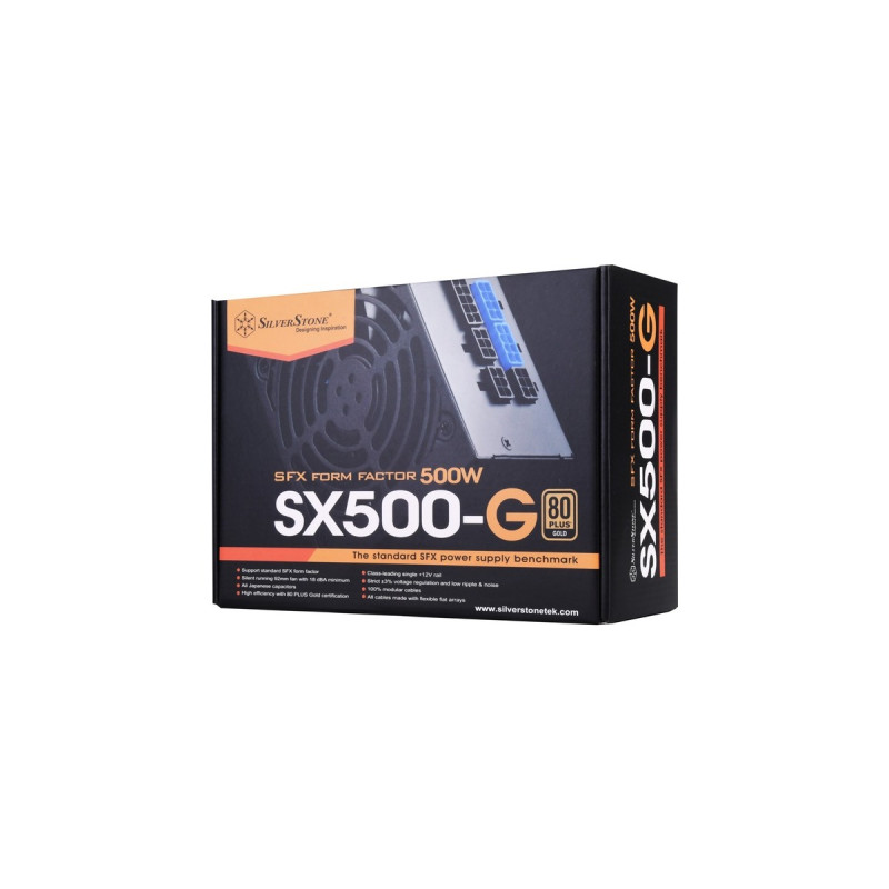 SilverStone SST-SX500-G V1.1, PC-Netzteil(schwarz, 2x PCIe, Kabel-Management, 500 Watt)