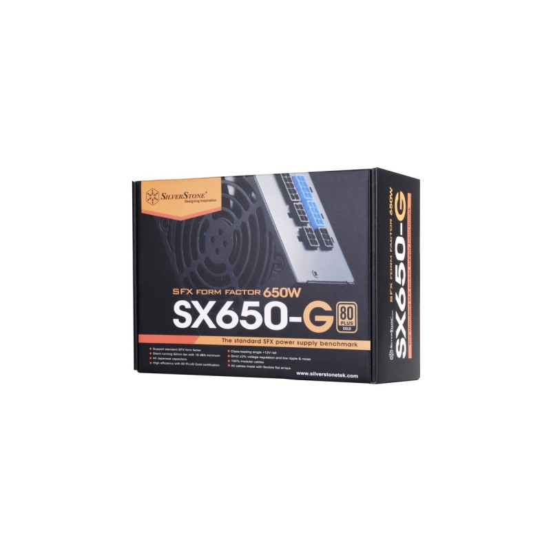 SilverStone SST-SX650-G V1.1 650W, PC-Netzteil(schwarz, 4x PCIe, Kabel-Management, 650 Watt)