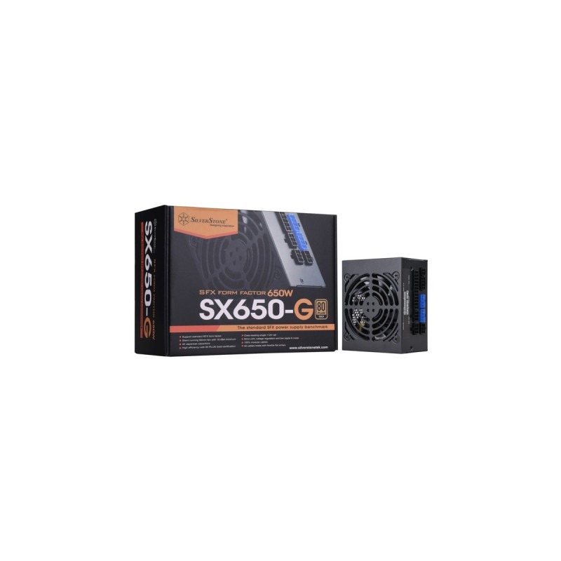 SilverStone SST-SX650-G V1.1 650W, PC-Netzteil(schwarz, 4x PCIe, Kabel-Management, 650 Watt)