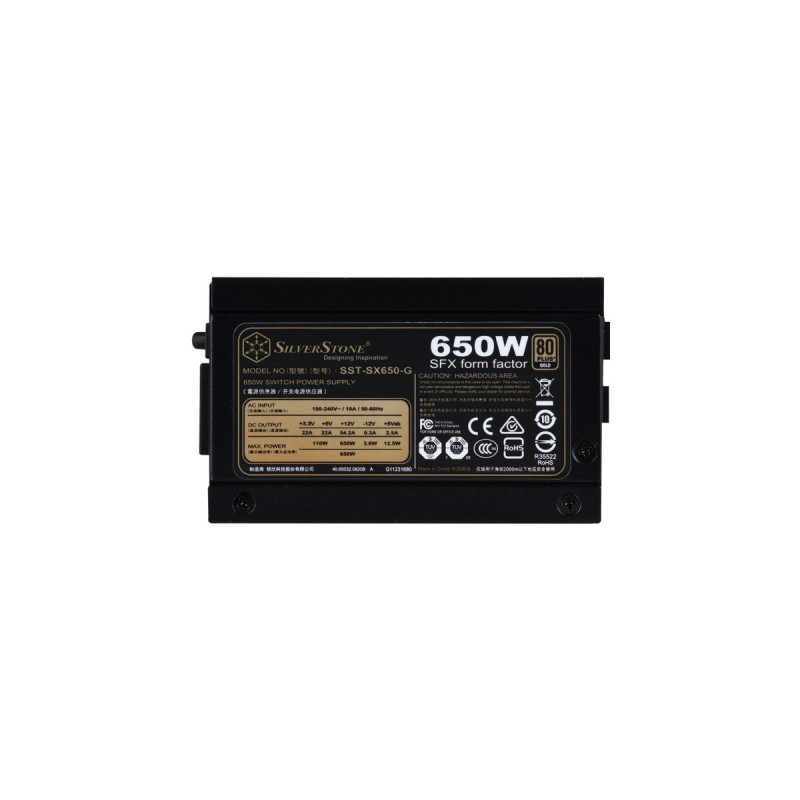 SilverStone SST-SX650-G V1.1 650W, PC-Netzteil(schwarz, 4x PCIe, Kabel-Management, 650 Watt)
