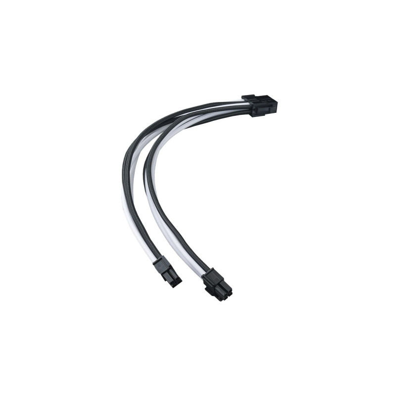 SilverStone Strom-Verlängerungskabel SST-PP07E-EPS8BW(schwarz/weiß, 30cm)