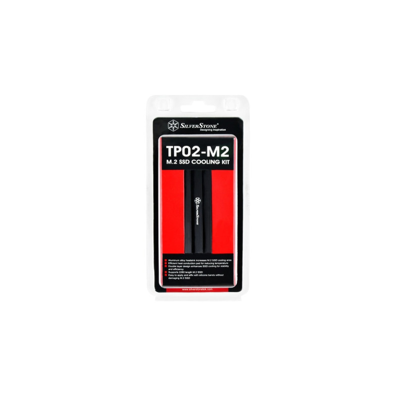 SilverStone TP02-M2, Set(schwarz, unterstützt 2280-M.2-SSD)