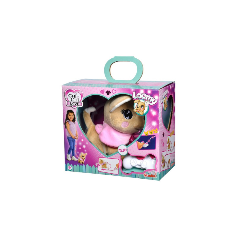 Simba ChiChi LOVE Loomy - Chihuahua ChiChi, Kuscheltier(beige/rosa, 20 cm)