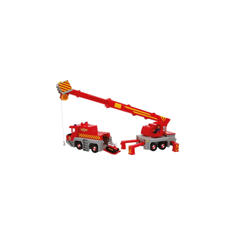Simba Feuerwehrmann Sam 2-in -1 Rettungskran, Spielfahrzeug(rot/gelb)