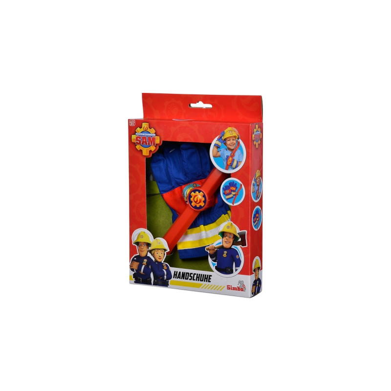 Simba Feuerwehrmann Sam Feuerwehr Handschuhe, Rollenspiel(blau/rot)