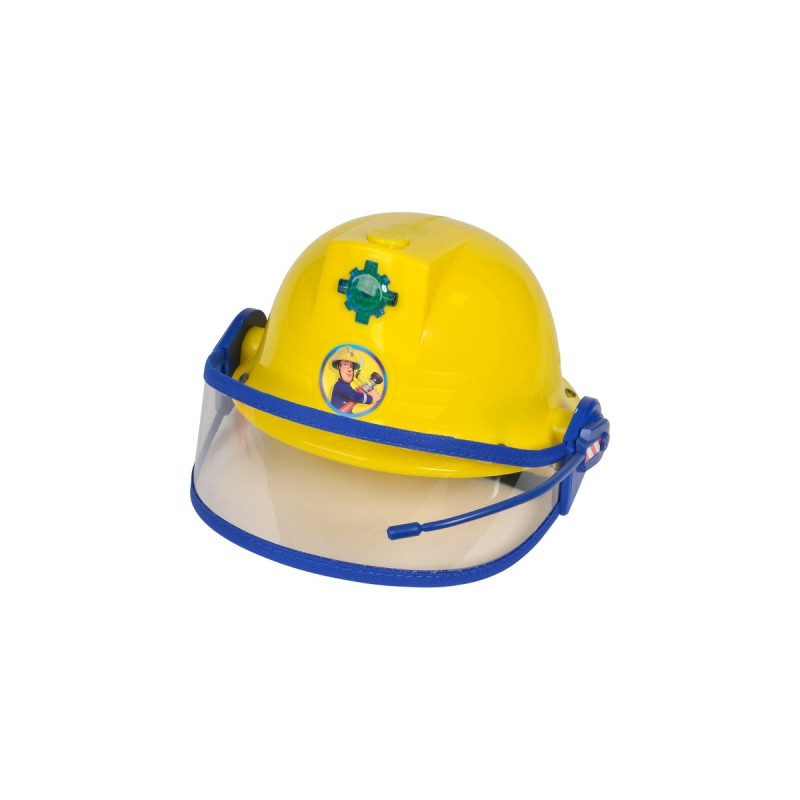 Simba Feuerwehrmann Sam Feuerwehr Helm mit Funktion, Rollenspiel(gelb)