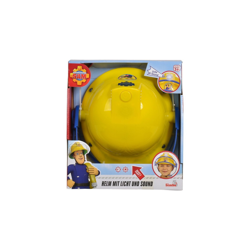 Simba Feuerwehrmann Sam Feuerwehr Helm mit Funktion, Rollenspiel(gelb)