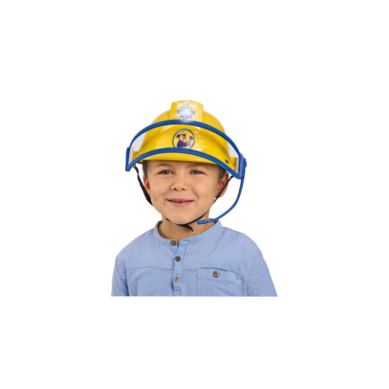Simba Feuerwehrmann Sam Feuerwehr Helm mit Funktion, Rollenspiel(gelb)