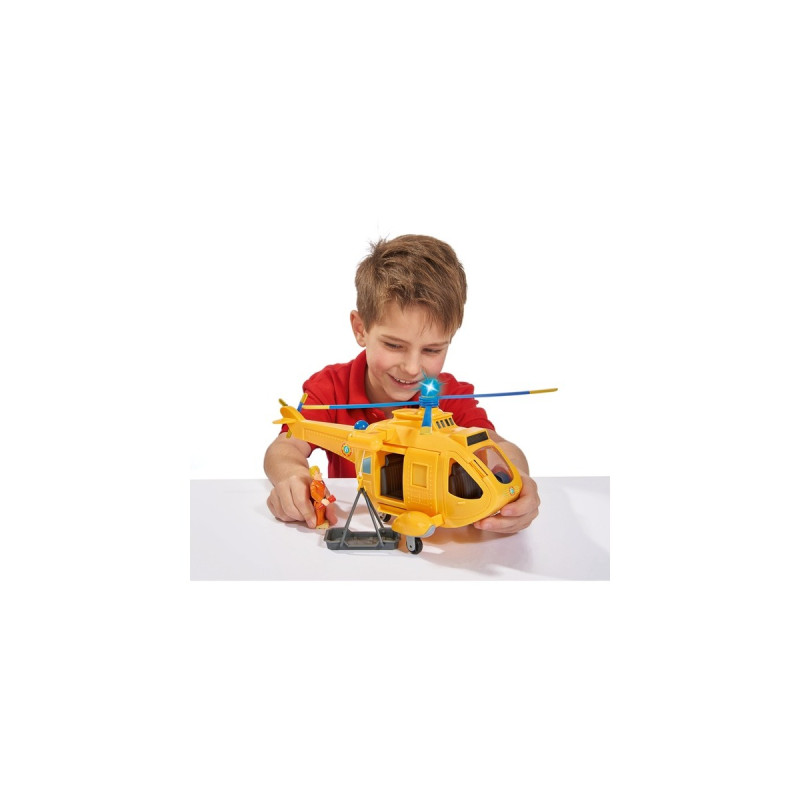Simba Feuerwehrmann Sam Hubschrauber Wallaby II, Spielfahrzeug(gelb/blau, mit Figur)
