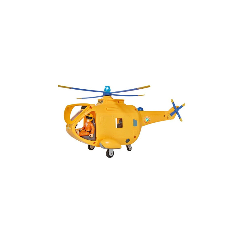 Simba Feuerwehrmann Sam Hubschrauber Wallaby II, Spielfahrzeug(gelb/blau, mit Figur)