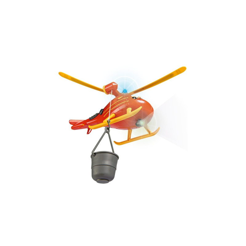 Simba Feuerwehrmann Sam Hubschrauber Wallaby, Spielfahrzeug(orange/gelb, mit Figur)