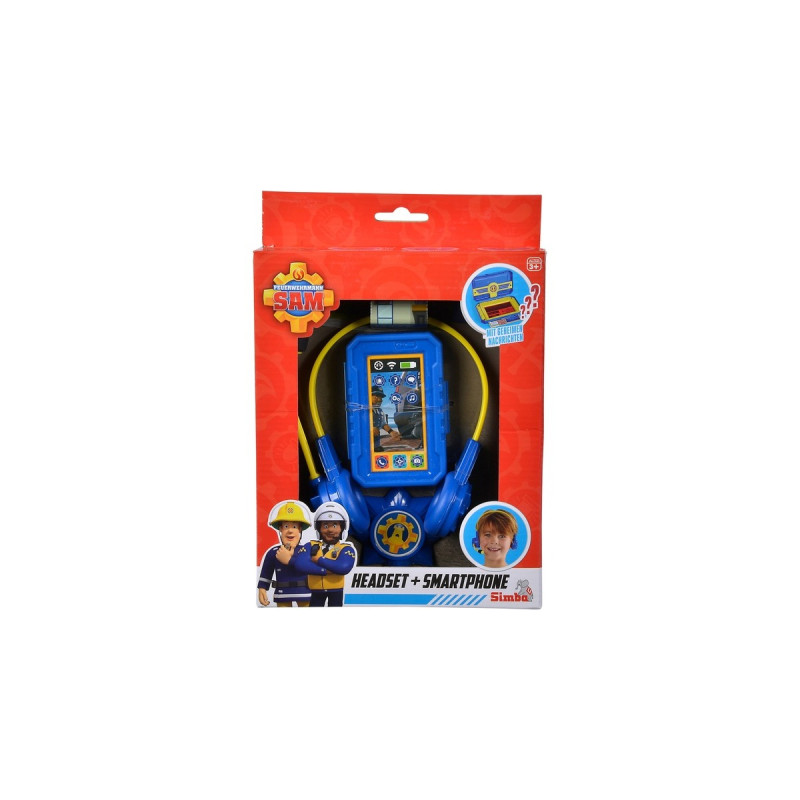 Simba Feuerwehrmann Sam Polizei Headset und Smartphone, Rollenspiel(blau/gelb)