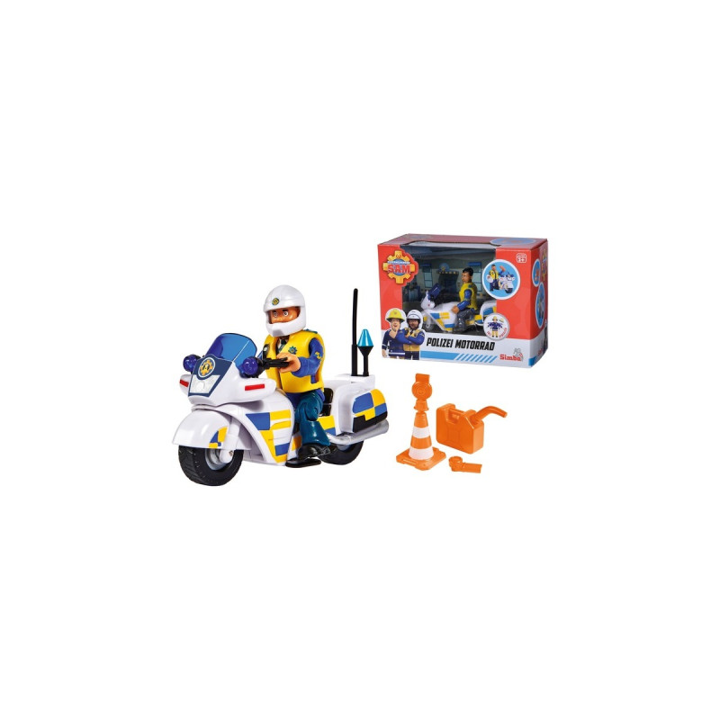 Simba Feuerwehrmann Sam Polizei-Motorrad, Spielfahrzeug(mit Figur)