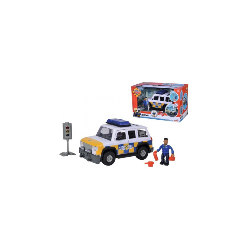 Simba Feuerwehrmann Sam Polizeiauto 4x4 mit Figur, Spielfahrzeug